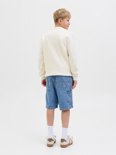 JJITONY JJCARPENTER SHORTS SQ 735 JNR 140 Locker geschnitten - Blue Denim