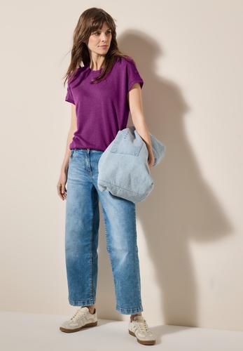 Strukturshirt mit Knöpfen L - Anemone Pink