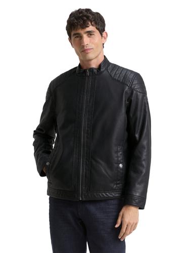Bikerjacke aus Kunstleder XXL Regular Fit - Black