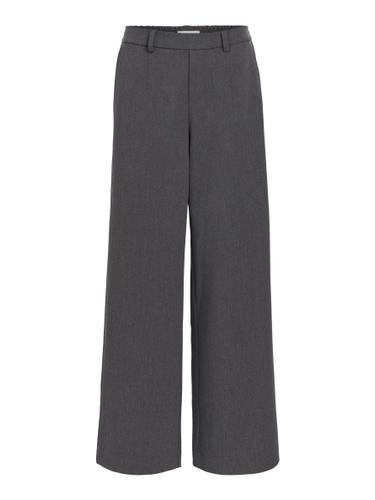 OBJLISA WIDE PANT NOOS 42 Weiter Beinschnitt - Medium Grey Melange