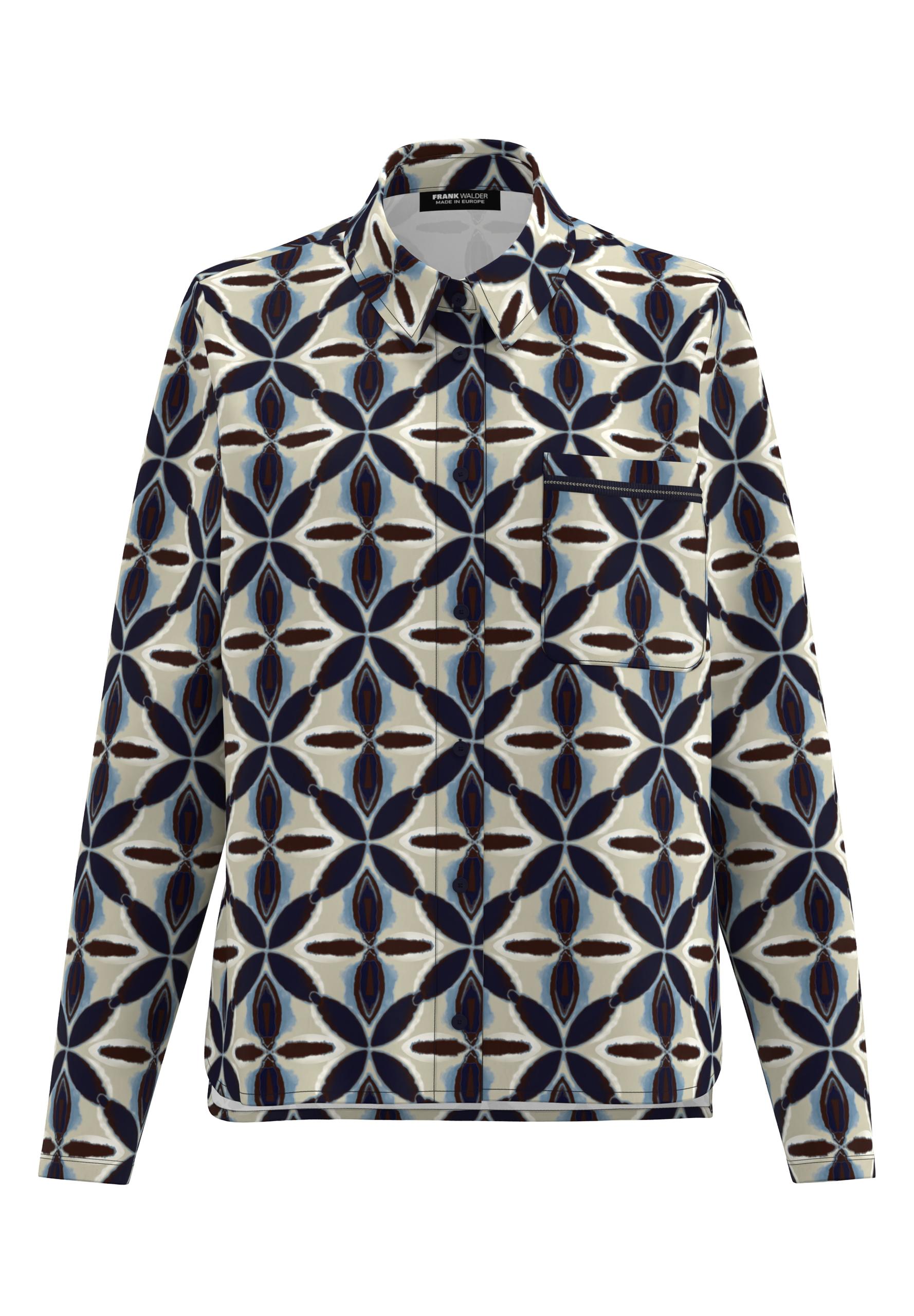 Bluse ELEMENTS mit Allover-Print 38 - French Blue/ink/sand