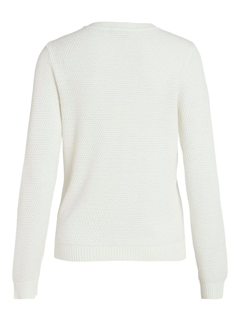 VIDALO O-NECK L/S KNIT TOP- NOOS XL Normal geschnitten - White Alyssum