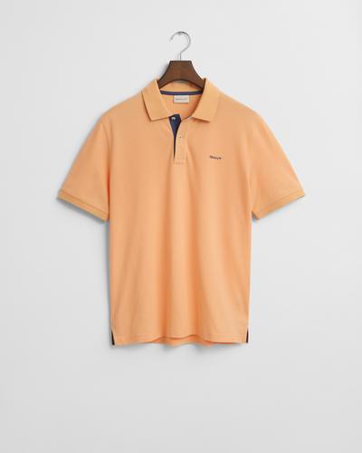 Kontrast Piqué Poloshirt L - Peachy Orange