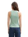 Coated Ripp Top mit Glitzer-Effekt XXL Slim Fit - Fresh Mint Green