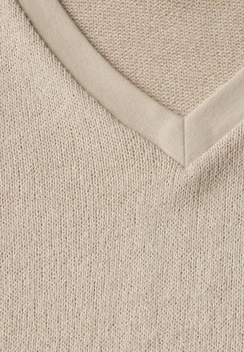 Strick-Look T-Shirt 36 - Cotton Beige