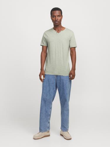 JJESPLIT NECK TEE SS NOOS L Normal geschnitten - Iceberg Green