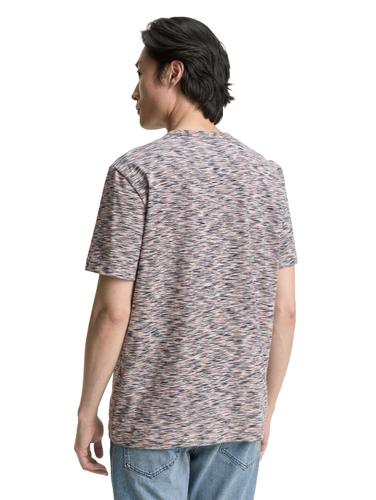 T-Shirt in Melange-Optik XXL Regular Fit - White Multicolor Spacedye