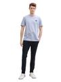 T-Shirt mit Logo-Label XXXL Regular Fit - Dove Blue White Fine Stripe