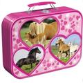 Schmidt Spiele - Puzzle - Puzzle-Box im Metallkoffer - Pferde, 2x26, 2x48 Teile