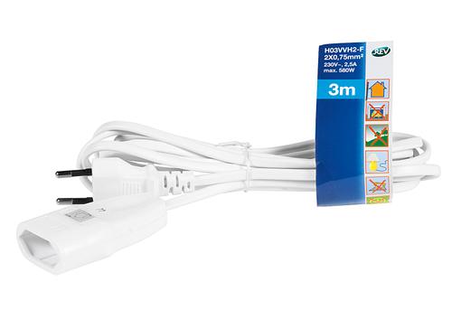 Verlängerungskabel 3m weiss, PVC