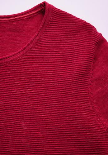 Strukturpullover L - Heather Granita Red Melange