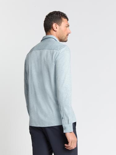 Shirt Jersey Melange Stretch M Regular Fit - Dusty Blue