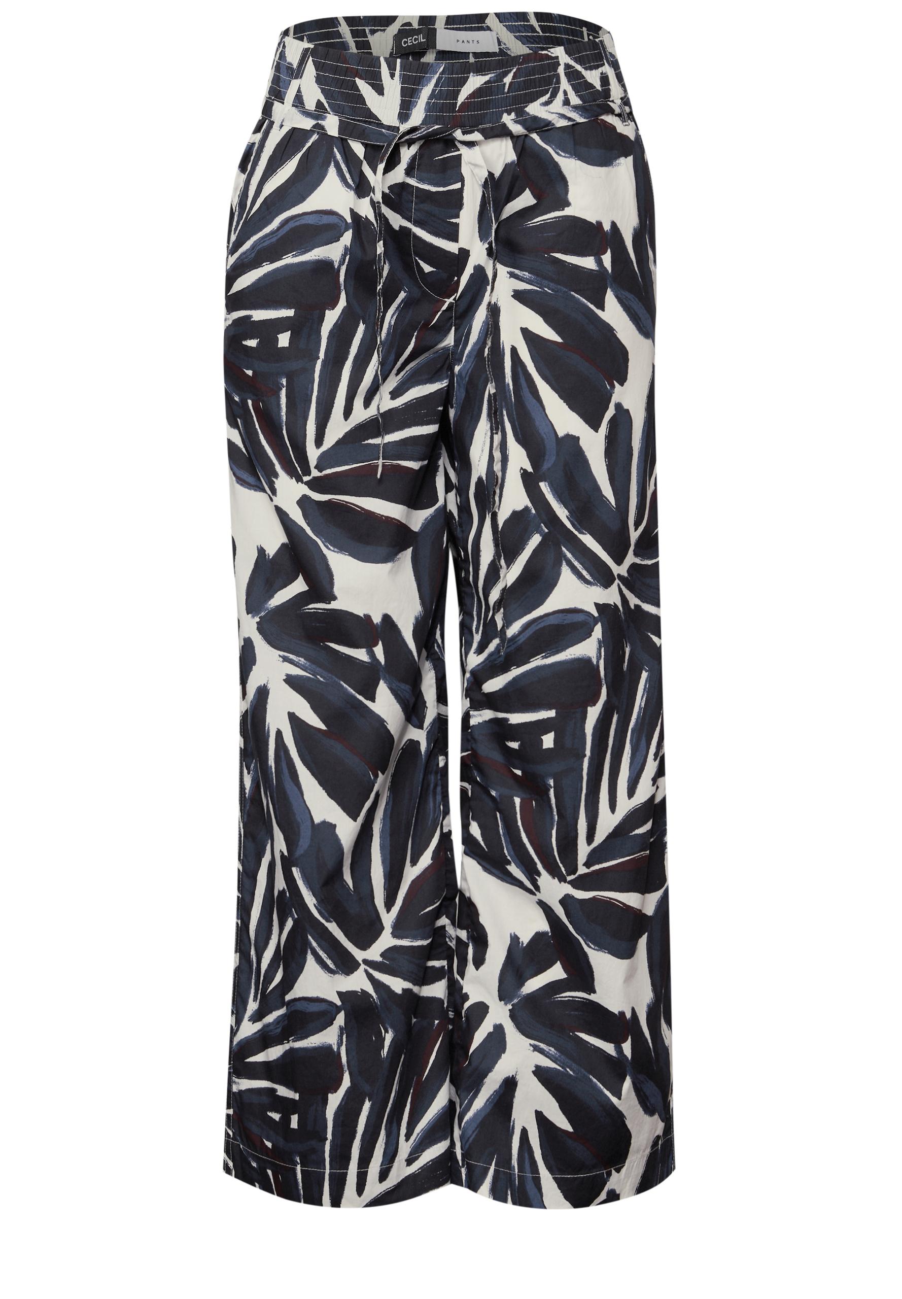 Gemusterte Wide Leg Hose L/7/8 Hosen - Urban Dark Blue