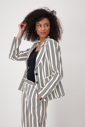 Blazer mit Streifen 36 - Schwarz Gemustert
