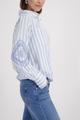 Bluse mit Kordelstickerei 40 - Light Sky Ringel