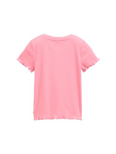 Ripp T-Shirt mit Print 92/98 Regular Fit - Sunrise Pink