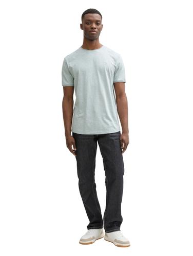 T-Shirt in Melange Optik XXL Regular Fit - Light Ice Blue