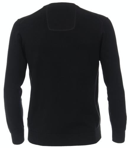 Pullover mit V-Ausschnitt uni 004430 3XL - Schwarz