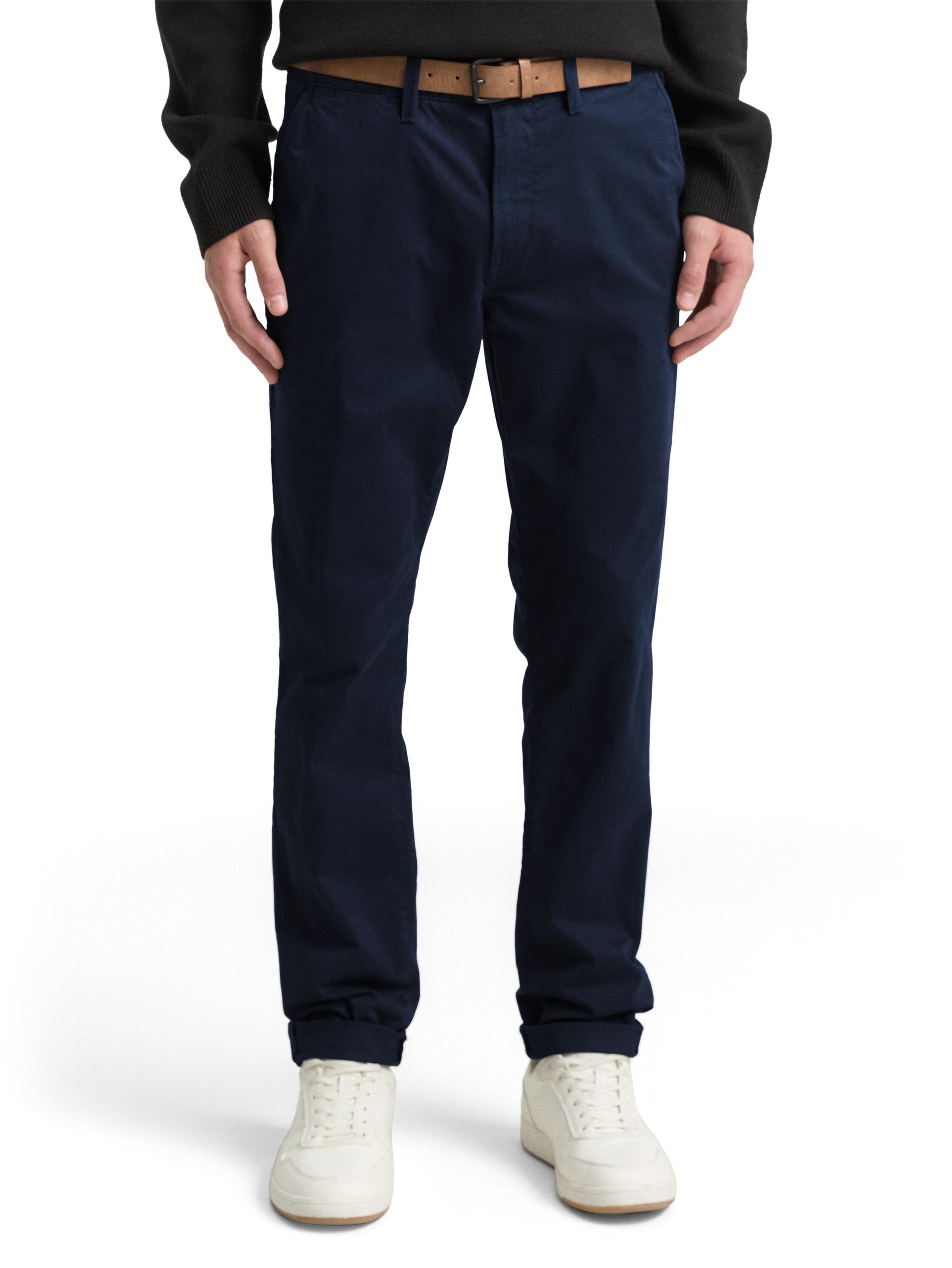 Slim Fit Chino Hose mit Gürtel 28/32 Slim Fit - Sky Captain Blue