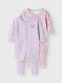NBFNIGHTSUIT 2P ZIP FF PETIT FLOWER NOOS Violett 56