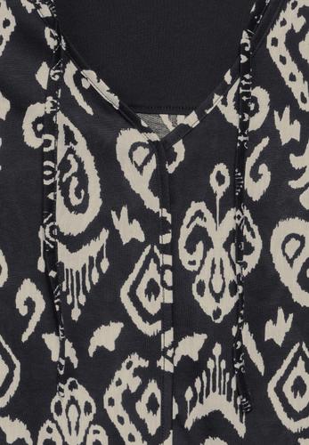 Top mit Ornament Print S - Black