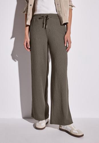 Wide Leg Hose mit Struktur Braun 36/30