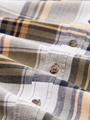 Hemd mit Leinen XL Regular Fit - Olive Orange Linen Check