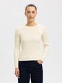 SLFHELEN LS KNIT BUTTON O-NECK TOP XL Slim Fit - Birch