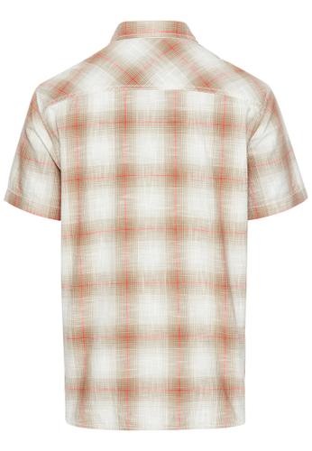 Kariertes Kurzarmhemd aus reiner Baumwolle M Regular Fit - Sunfaded Red