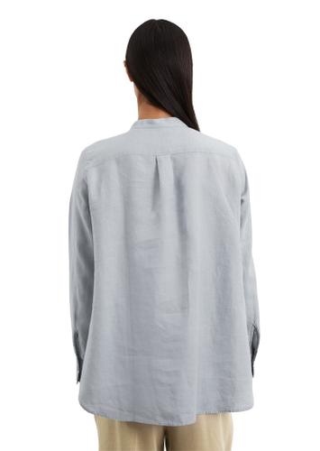 A-Shape-Leinenbluse regular Blau 40