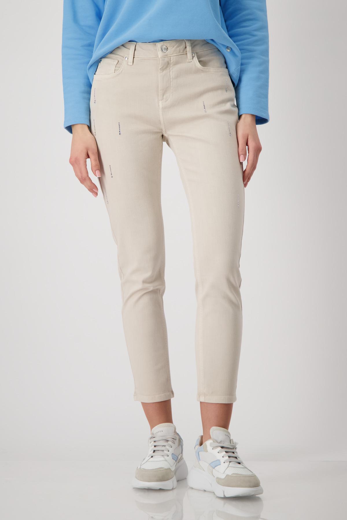 Jeans mit Strasssteinen 36 - Warm Sand