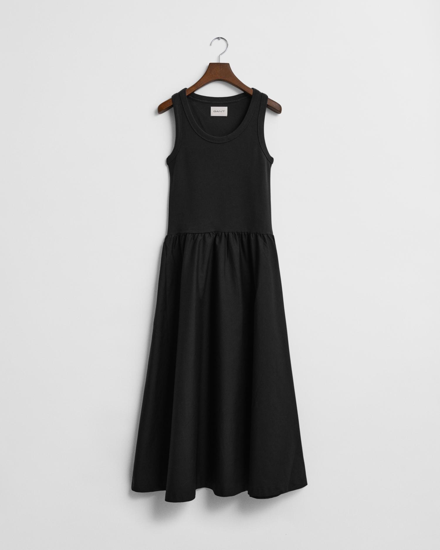 Midikleid aus gewebtem Jersey S - Black