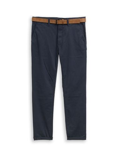 Slim Fit Chino Hose mit Gürtel 33/34 Slim Fit - Sky Captain Blue