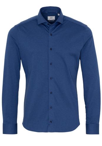 Jersey Shirt Jersey Langarm Blau 44/Langarm - 67cm