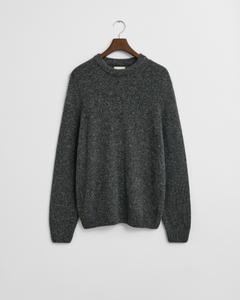 Wollmix Rundhalspullover mit Noppenstruktur XXXL - Charcoal Melange