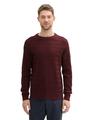 Basic Strickpullover mit Rundhalsausschnitt XXL Regular Fit - Burgundy Red Navy Multicolor
