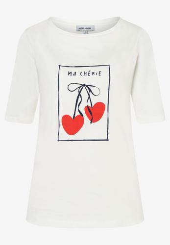 T-Shirt mit Kirschen-Print 40 - Weiß