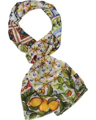 Stola XL-Seidenstola mit Mosaik-Design - vielseitig tragbar OS - True Blue