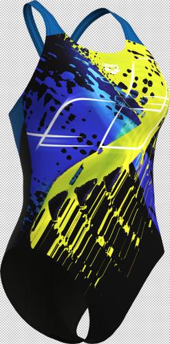ARENA Damen Schwimmanzug WOMEN'S FUNNY SPOT SWIMSUIT V BACK LB 36 in Bunt