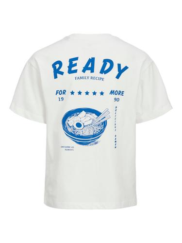 JJCHARGE PRINTED TEE SS CREW NECK JNR 152 Locker geschnitten - Cloud Dancer