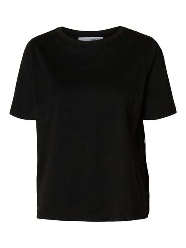 SLFASSIA SS INSERT TEE M Normal geschnitten - Black