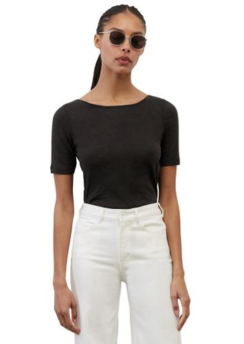 Slub-Jersey-T-Shirt regular Schwarz XL