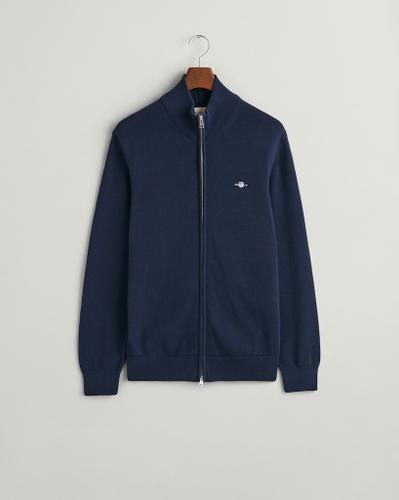 Casual Cotton Strickjacke mit Reißverschluss Blau M