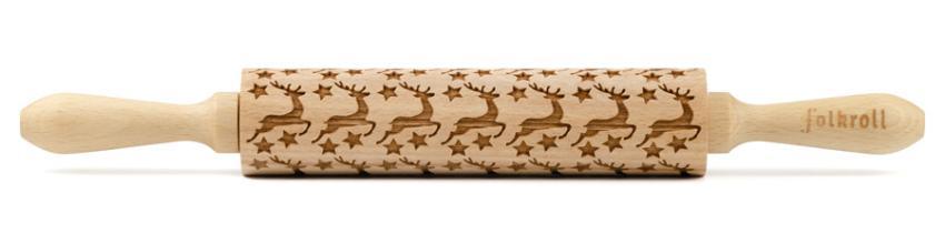 Folkroll Teigrolle medium 37cm - Rentier Sterne
