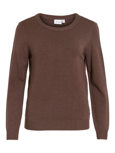 VIRIL O-NECK L/S KNIT TOP - NOOS XL Normal geschnitten - Coffee Bean