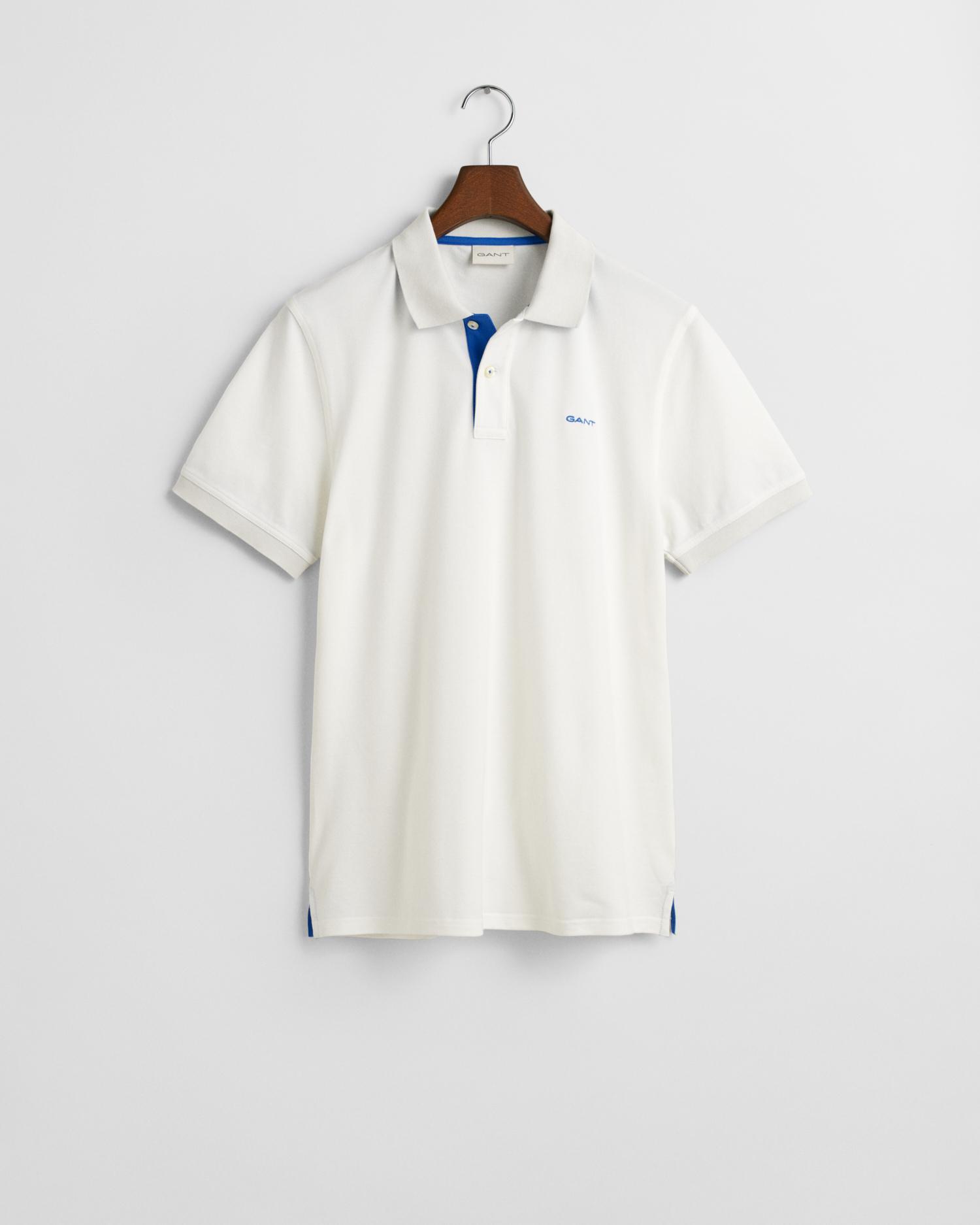 Kontrast Piqué Poloshirt XXL - Eggshell