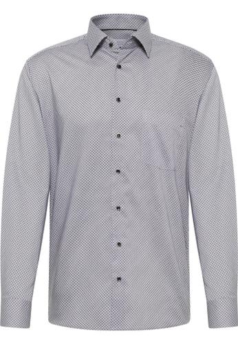 Hemd Twill Langarm Grau 40/Langarm - 65cm