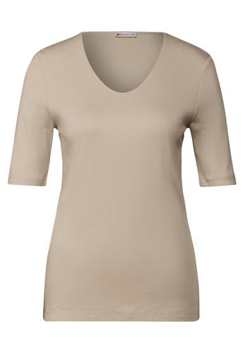 Basic Kurzarmshirt 38 - Coastal Beige