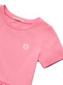 Mini-Kleid mit Rippstruktur 92/98 A-Linie - Sunrise Pink