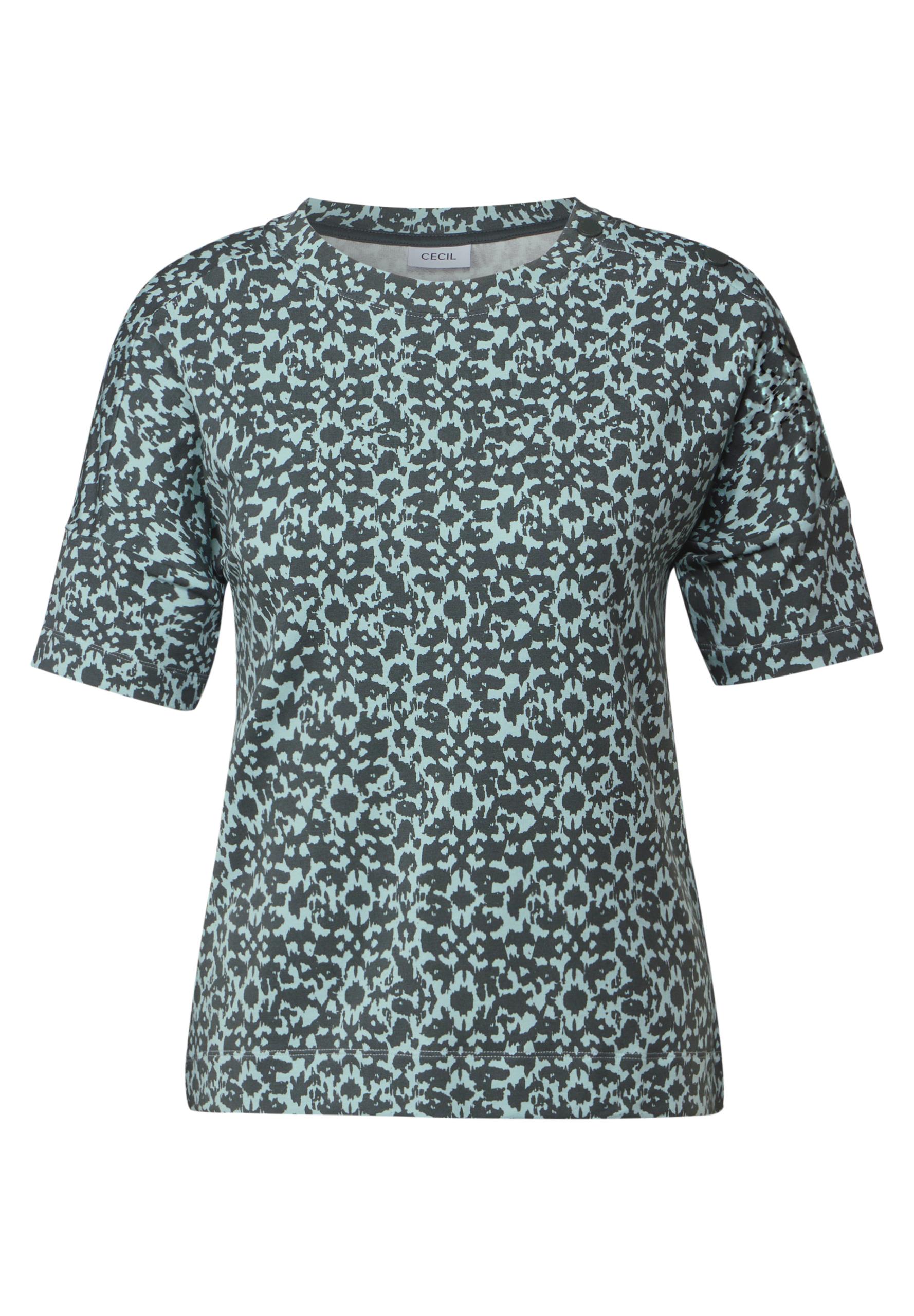 T-Shirt mit Knopfdetail XL - Cool Salvia Green